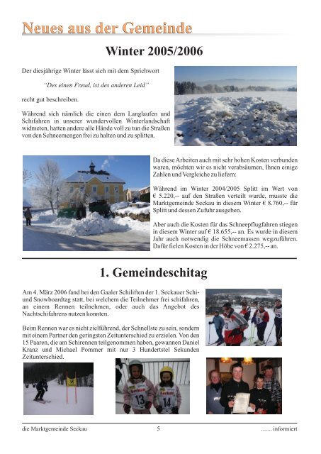 Ausgabe 2006/1 - Marktgemeinde Seckau