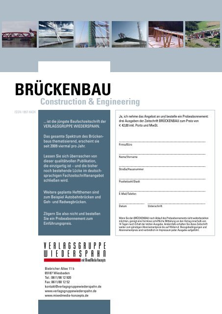 BRÜCKENBAUWERKE - zeitschrift-brueckenbau Construction und ...
