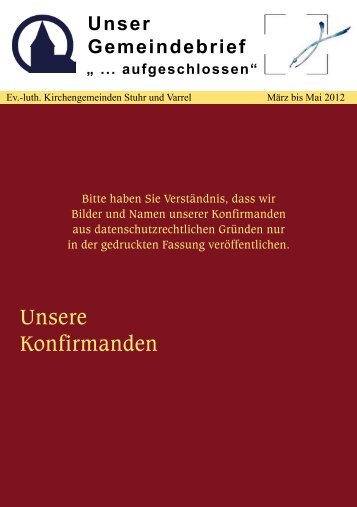 Unser Gemeindebrief - Ev. - luth. Kirchengemeinde Stuhr