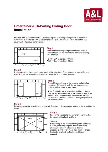 Entertainer Bi Parting Sliding Door Installation