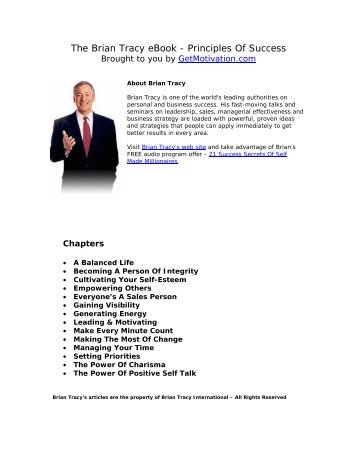 The Brian Tracy eBook - Principles Of Success
