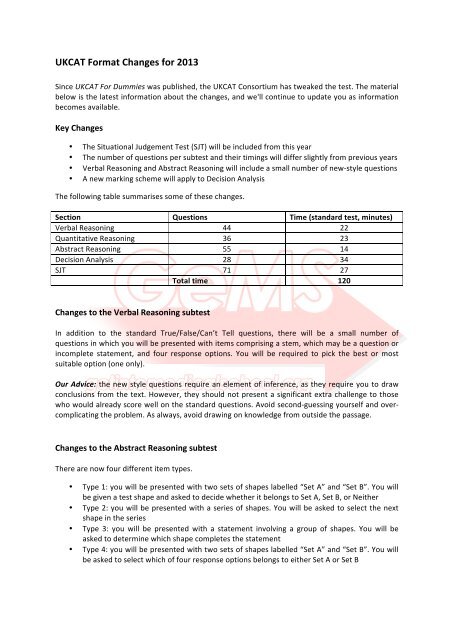 Ukcat Examples ukcat-format-changes-for-2013.pdf