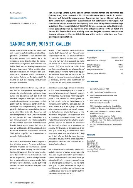 Schweizer Solarpreispublikation 2012 - Solar Agentur Schweiz