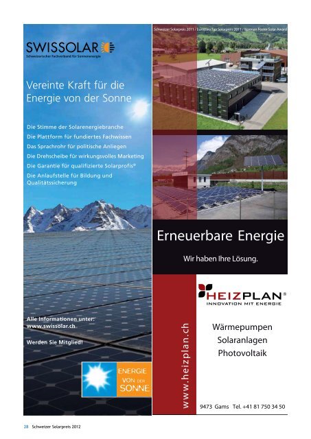 Schweizer Solarpreispublikation 2012 - Solar Agentur Schweiz