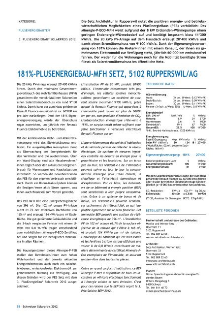 Schweizer Solarpreispublikation 2012 - Solar Agentur Schweiz