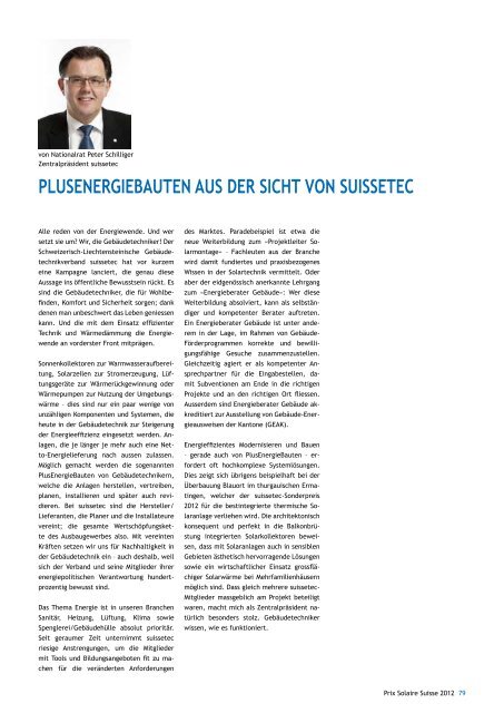 Schweizer Solarpreispublikation 2012 - Solar Agentur Schweiz