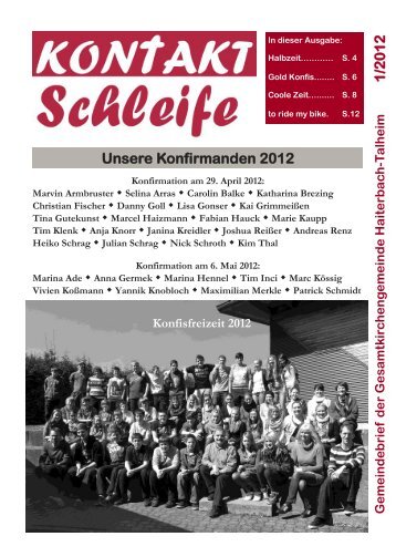 1 /201 2 Unsere Konfirmanden 2012 - Kirchengemeinde Haiterbach