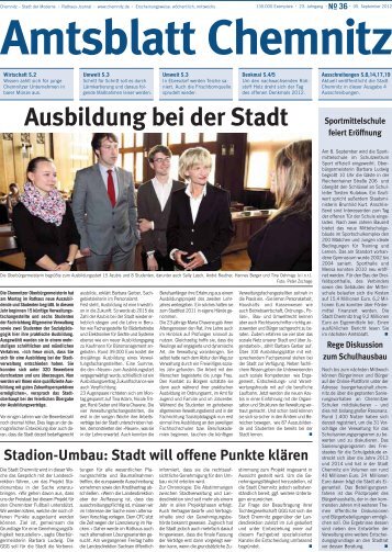 Ausbildung bei der Stadt - Chemnitz