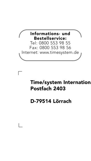 Katalog 2010 - Time/system Germany GmbH