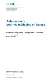 Aide-mémoire pour les médecins en Suisse