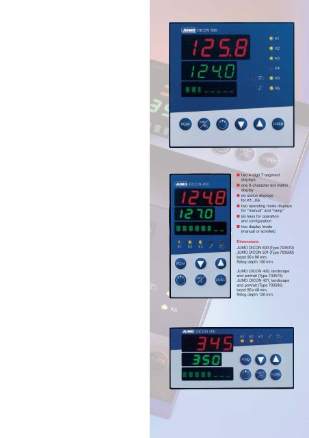 Process and Profile Controller Series JUMO DICON 400 / 500 and 401/ 501