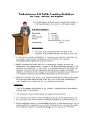 Saskatchewan 4-H Public Speaking Guidelines