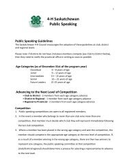 4-H Saskatchewan Public Speaking