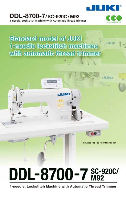 Juki DDL-8700 Single Needle Lockstitch Sewing Machine