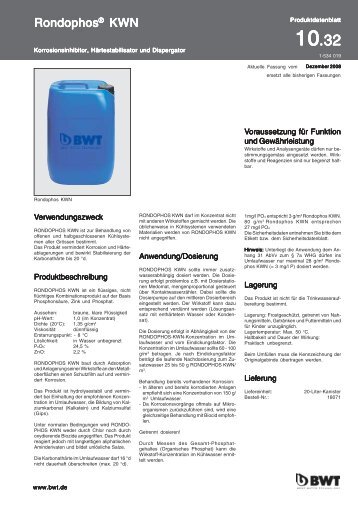 10 Wirkstoffe.pmd - bei BWT Wassertechnik GmbH