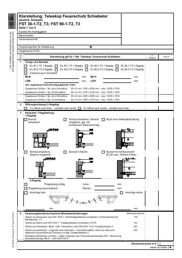 Teleskop Feuerschutz Schiebetor FST 30-1-T2, T3 - Tortec