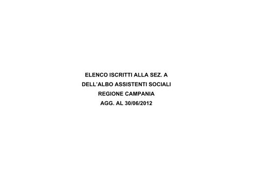 elenco iscritti alla sez. a dell'albo assistenti sociali regione ...