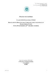 POLITECNICO BARI INGEGNERIA CIVILE CIVIL ENGINEERING (2 COURSE)