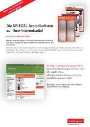 Die SPIEGEL-Bestsellerlisten auf Ihrer Internetseite! - Buchreport