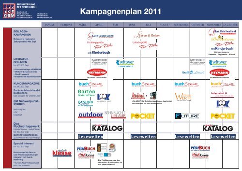 Kampagnenplan 2011 -  Buchwerbung der Neun