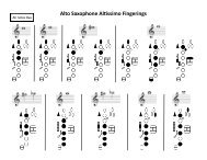 Alto Saxophone Altissimo Fingerings - Barry Usher