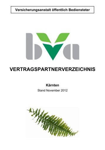 Vertragspartnerverzeichnis Kärnten - BVA