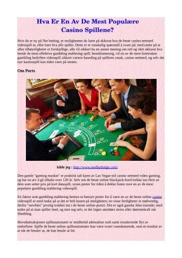 Hva Er En Av De Mest Populære Casino Spillene.pdf