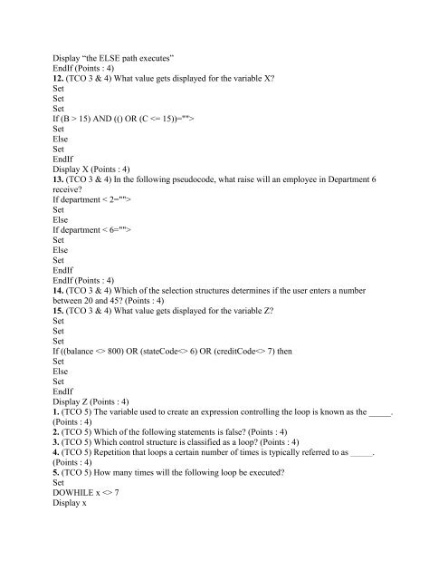 CIS 115 Final Exam 1