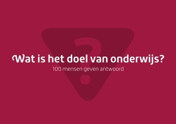 Wat is het doel van onderwijs?