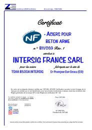 Certificat INTERSIG FRANCE SARL