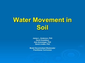 Water Movement in Soil