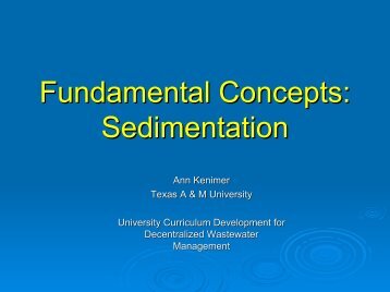Fundamental Concepts Sedimentation