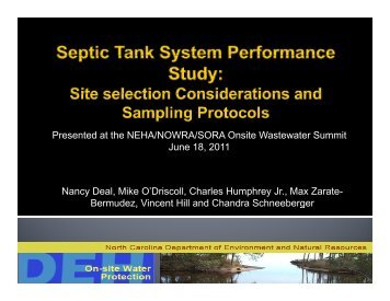 Site Selection Considerations for Septic Tank System Performance ...