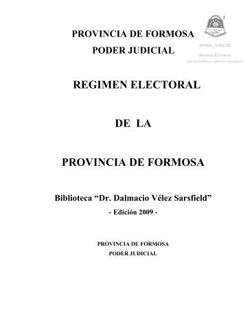 REGIMEN ELECTORAL DE LA PROVINCIA DE FORMOSA