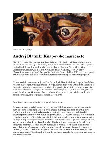 Andrej Blatnik: Knapovske marionete