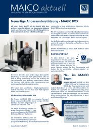 Seminare bei MAICO So beurteilen Sie Affinity - Maico Diagnostics