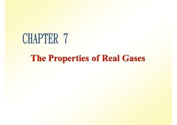 The Properties of Real Gases