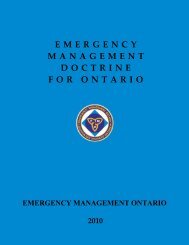 EMERGENCY MANAGEMENT DOCTRINE FOR ONTARIO