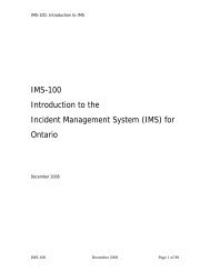 IMS-100 Introduction to the Incident Management System (IMS) for Ontario