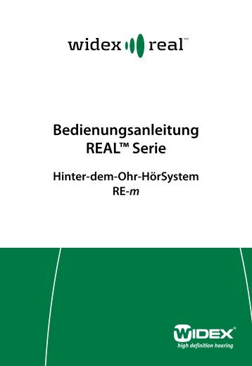 Bedienungsanleitung REAL™ Serie - Widex