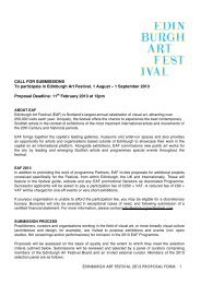 EDINBURGH ART FESTIVAL 2013 PROPOSAL FORM 1 CALL FOR ...