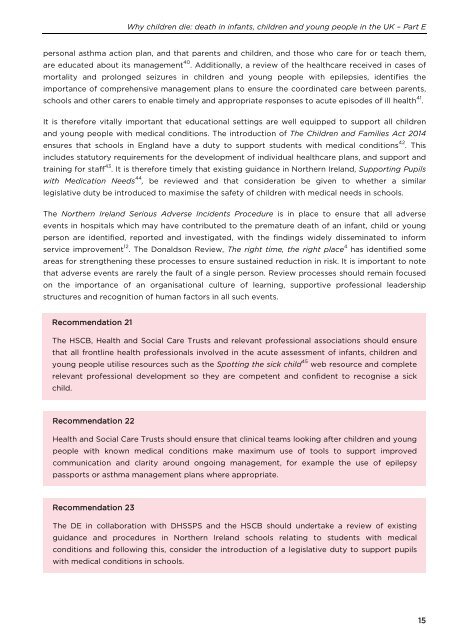 Why children die death in infants children and young people in the UK Part E