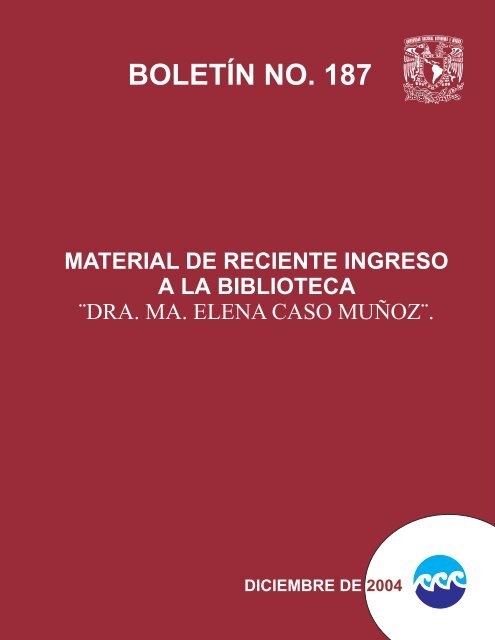 BOLETIN187-DICIEMBRE DE 2004 - Instituto de Ciencias del Mar y ...