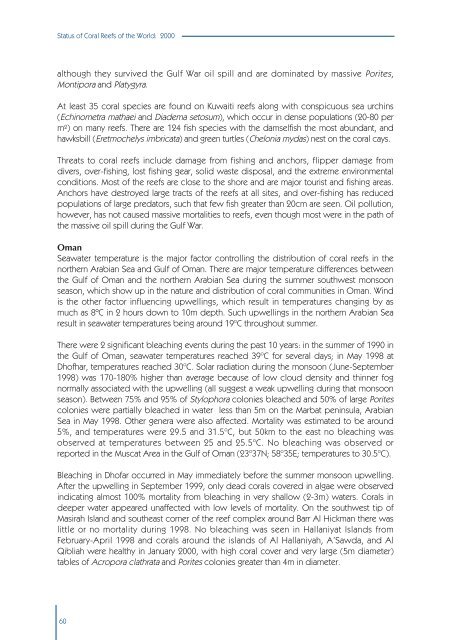 Status of Coral Reefs of the World 2000