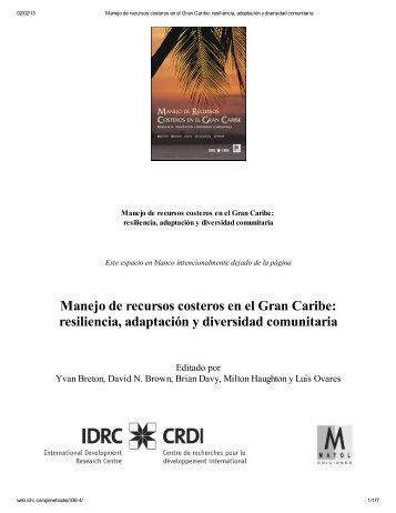 Manejo de recursos costeros en el Gran Caribe: resiliencia ...