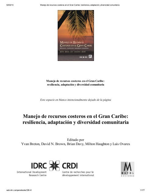 Manejo De Recursos Costeros En El Gran Caribe Resiliencia