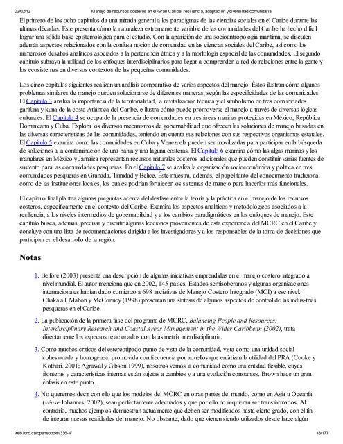 Manejo de recursos costeros en el Gran Caribe: resiliencia ...