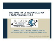 THE MINISTRY OF RECONCILIATION II CORINTHIANS 5:11-6:2