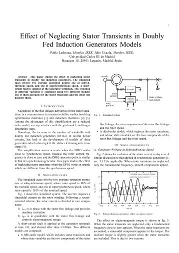 Effect of Neglecting Stator Transients in Doubly Fed Induction Generators Models
