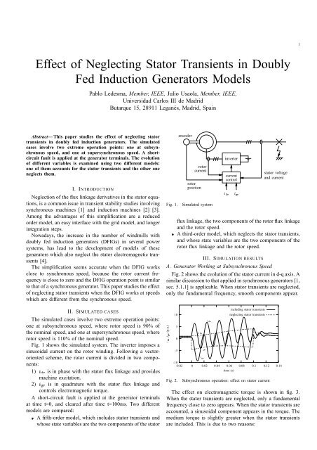 Effect of Neglecting Stator Transients in Doubly Fed Induction Generators Models